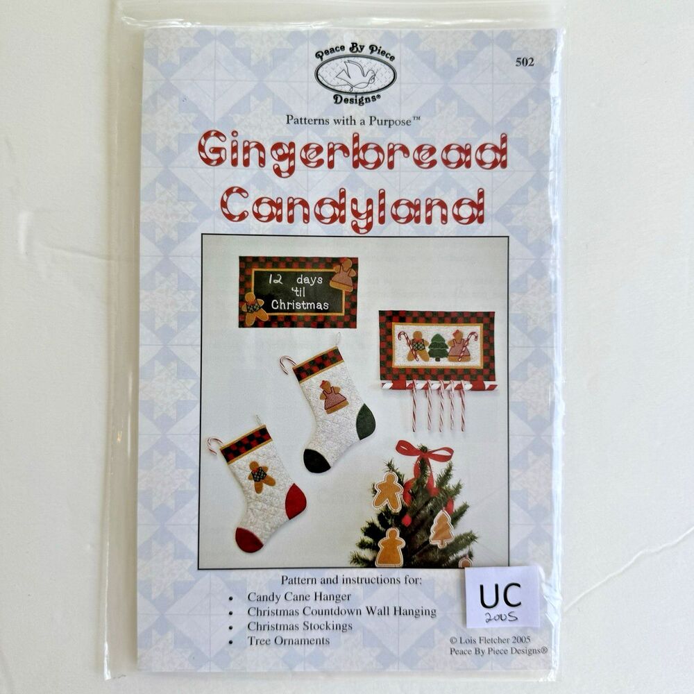 GINGERBREAD CANDYLAND Christmas Advent Calendar Stocking Ornaments Patterns